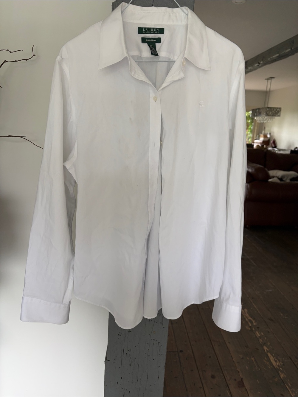 White WOMEN Button-Down Dress Shirt BY RALPH LAUREN - Picture 2 of 6